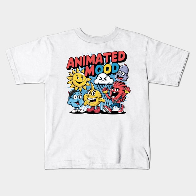 Animated Mood - Colorful Emotion Characters Kids T-Shirt by WEARWORLD